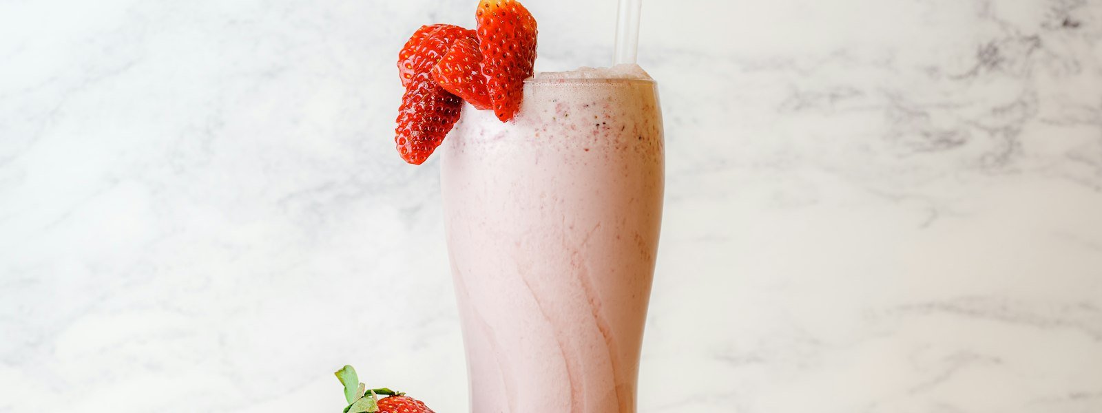 Thick milkshake with whipped cream