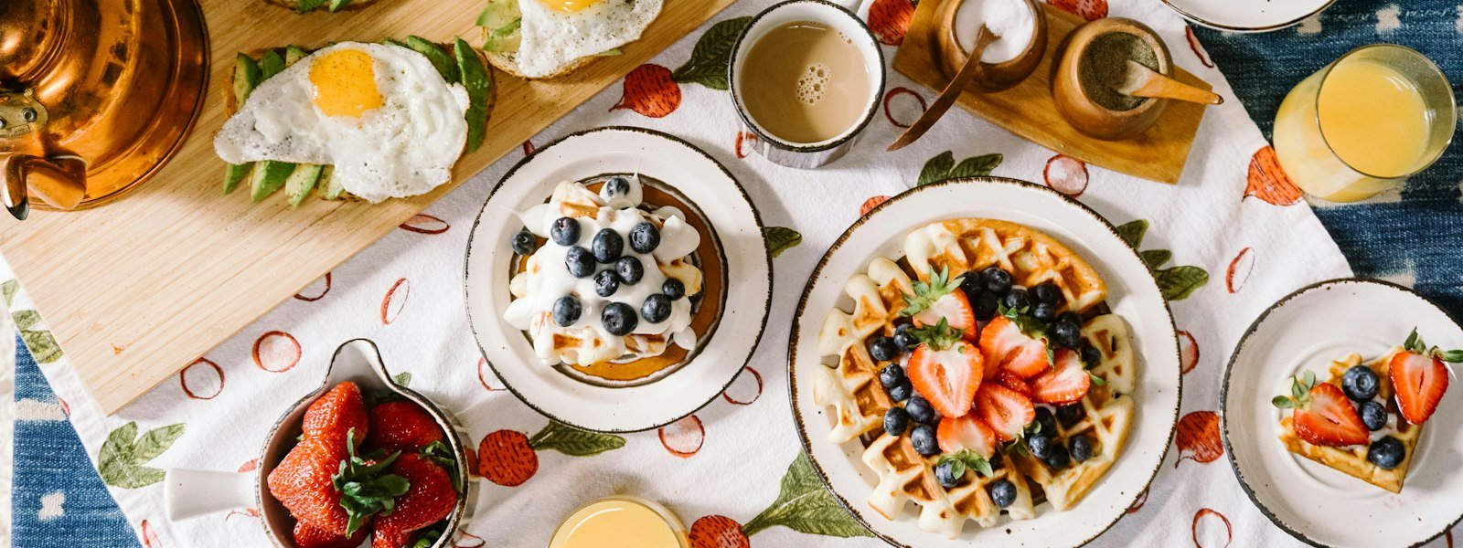 Southern style breakfast with biscuits and country sides