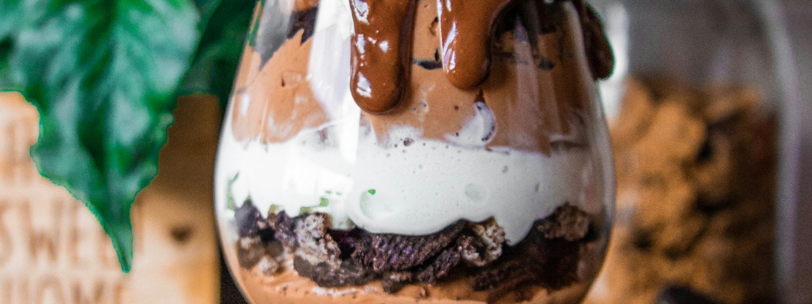 Soft serve ice cream dessert with toppings