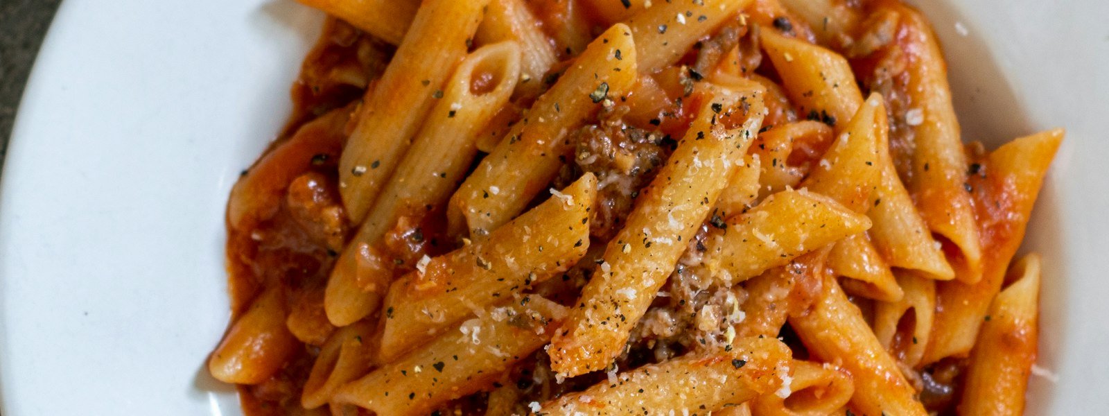 Plate of creamy Italian pasta